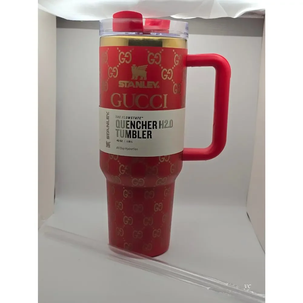 Gucci x Stanley 40 oz Red Gold Tumbler w/ Straw | Limited Edition - Picture 2 of 6